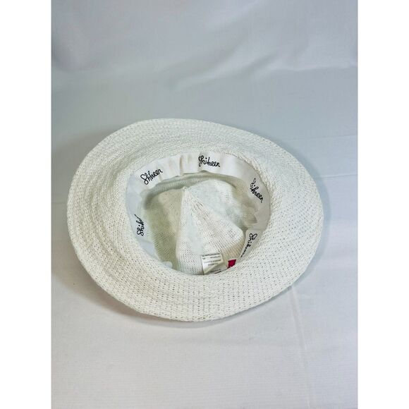 Shihreen White Woven Sun Hat Packable EUC Hiking Outdoors Wide Brim Vacation - Picture 5 of 8